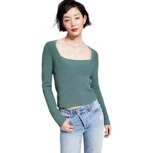 Macy's And Now This Ottoman Square Neck Long Sleeve Top